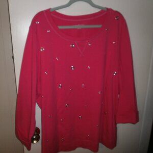 popsicle pink Karen Scott woman's top new